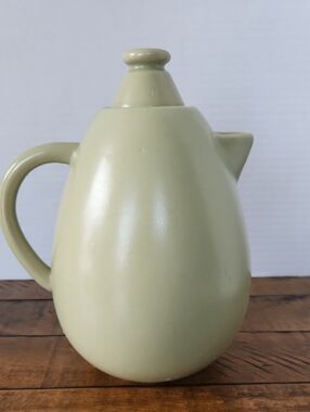 Avacado Shaped Ceramic Coffee/Teapot Carafe in Sage Green Color